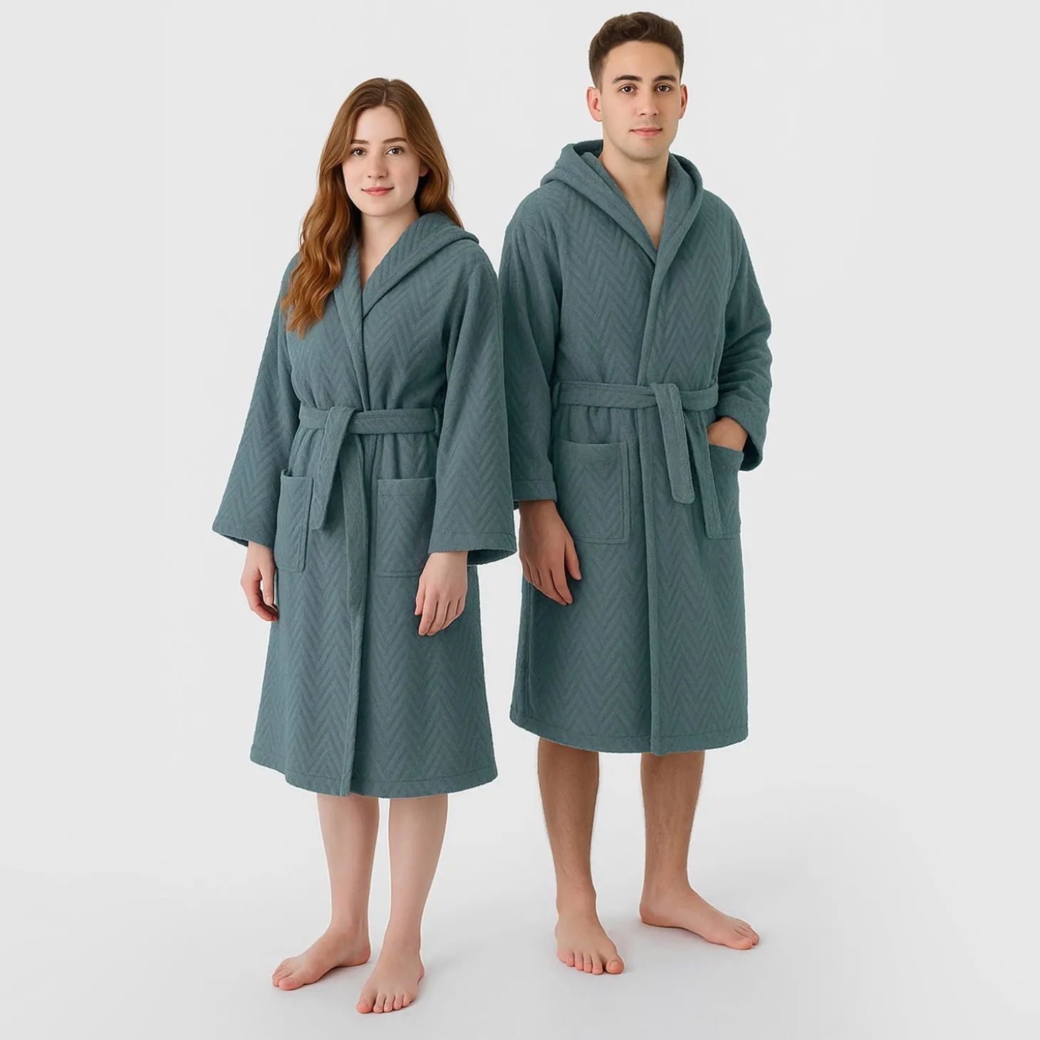 Accappatoio azzurro taglia S/M Chevron