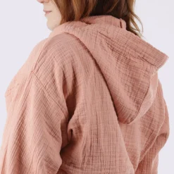 Accappatoio con cappuccio cotone taglia L/XL corallo Spa