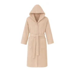 Accappatoio con cappuccio S/M cotone taupe Basik