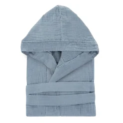 Accappatoio con cappuccio cotone taglia L/XL blu Spa