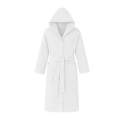 Accappatoio con cappuccio L/XL cotone bianco Basik