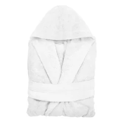 Accappatoio con cappuccio L/XL cotone bianco Basik