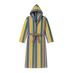 Accappatoio con cappuccio cotone taglia L/XL righe blu
