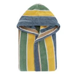 Accappatoio con cappuccio cotone taglia L/XL righe blu