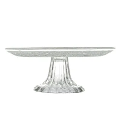 Alzatina dolci in vetro lavorato 23x9 cm