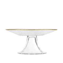 Alzatina dolci vetro bordo oro 21x10 cm