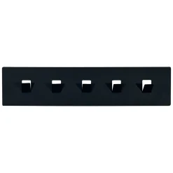 Appendiabiti da parete in metallo 5 ganci nero 47,5x11 cm