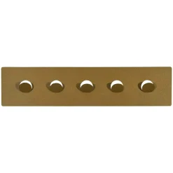 Appendiabiti da parete in metallo 5 ganci oro 47,5x11 cm