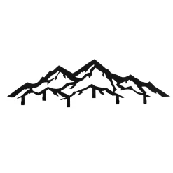 Appendiabiti da parete montagna 80x25 cm nero