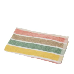 Asciugamano ospite cotone 30x50 cm righe corallo