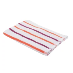 Asciugamano ospite 30x50 cm cotone righe fucsia arancio