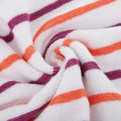Asciugamano ospite 30x50 cm cotone righe fucsia arancio