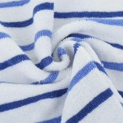 Asciugamano ospite 30x50 cm cotone righe blu indaco