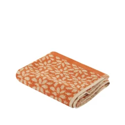 Asciugamano ospite 40x50 cm fiori arancione in cotone