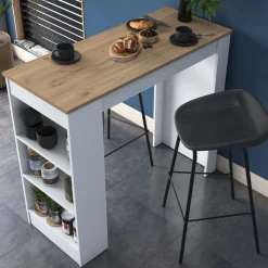 Bancone bar 120x50x100 cm bianco effetto legno