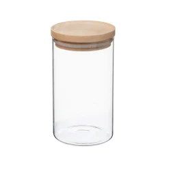 Barattolo 1 L in vetro borosilicato tappo in legno