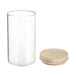Barattolo 1 L in vetro borosilicato tappo in legno