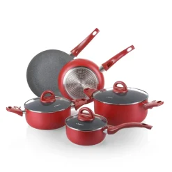 Batteria 8 pentole rosse Tognana Gran Cucina Rock in red