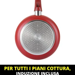 Batteria 8 pentole rosse Tognana Gran Cucina Rock in red