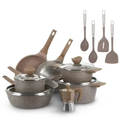 Batteria di pentole antiaderenti 15 pezzi 0 Grassi