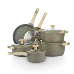 Batteria pentole 10 pezzi Bambù verde