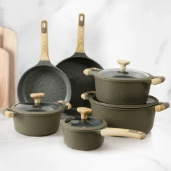 Batteria pentole 10 pezzi Bambù verde