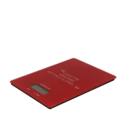 Bilancia da cucina digitale rossa rettangolare con scritta