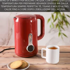 Bollitore elettrico digitale 1,7 L rosso