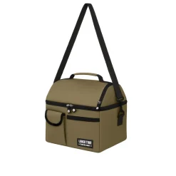 Borsa porta pranzo termica marrone 4 L con tracolla