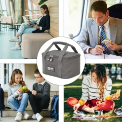Borsa porta pranzo termica 4,8 L grigio con manici