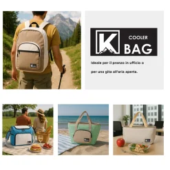 Borsa termica porta pranzo 9 L verde Cooler