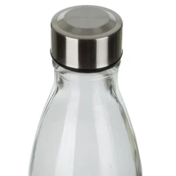Bottiglia acqua vetro 1 L scritta H20 Aqualuxe