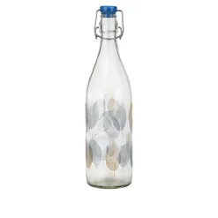 Bottiglia in vetro 1 L chiusura ermetica foliage Lella