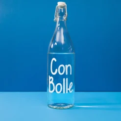 Bottiglia in vetro 1 L scritta Con Bolle con chiusura ermetica
