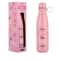 Bottiglia termica 500 ml scritta Mai una gioia