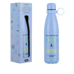 Bottiglia termica 500 ml scritta Ansia e sapone