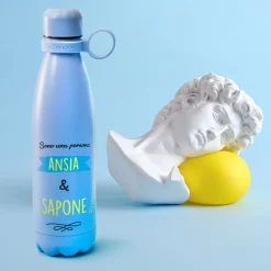 Bottiglia termica 500 ml scritta Ansia e sapone