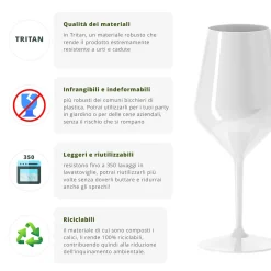Calice vino in tritan 470 ml bianco