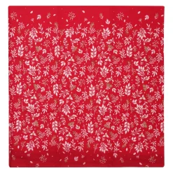 Centrotavola in cotone 90x90 cm Leaf rossa