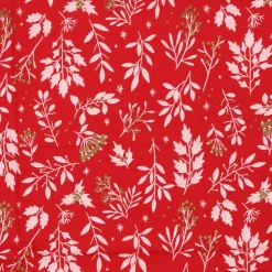 Centrotavola in cotone 90x90 cm Leaf rossa