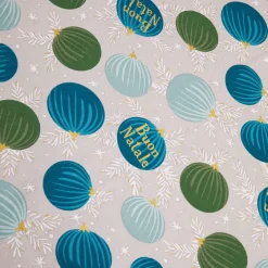 Centrotavola natalizio bianco palline ottanio