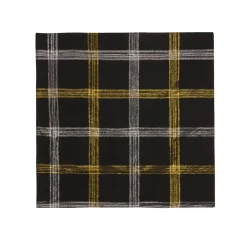 Centrotavola natalizio tartan nero e oro