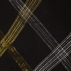 Centrotavola natalizio tartan nero e oro