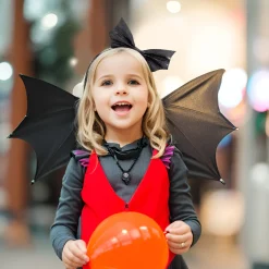 Cerchietto Halloween ali pipistrello nero