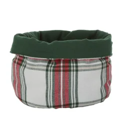 Cestino cucina natalizio tartan bianco 20x30 cm