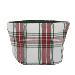 Cestino cucina natalizio tartan bianco 20x30 cm