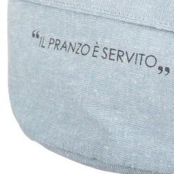 Cestino ottanio 20x14x15 cm con scritta in misto cotone