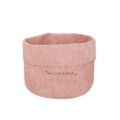 Cestino pane ruggine 20x14x15 cm con scritta in misto cotone