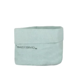 Cestino verde 27x17x10 cm con scritta