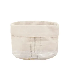 Cesto pane natalizio tartan beige e oro